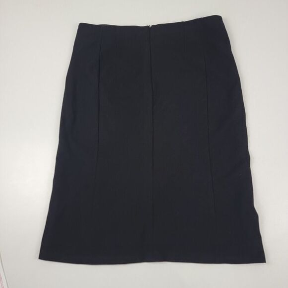MM Lafleur The Greenpoint Pencil Straight Skirt Black Size 16 Front Slit Office - Picture 3 of 9